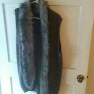 Grey Sweater with Fur